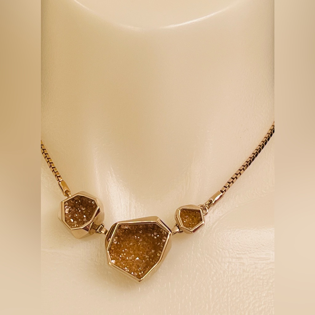 Atelier Swarovski Arik Levy Pendant Choker Necklace 14k Gold Plate Geode Design 600$